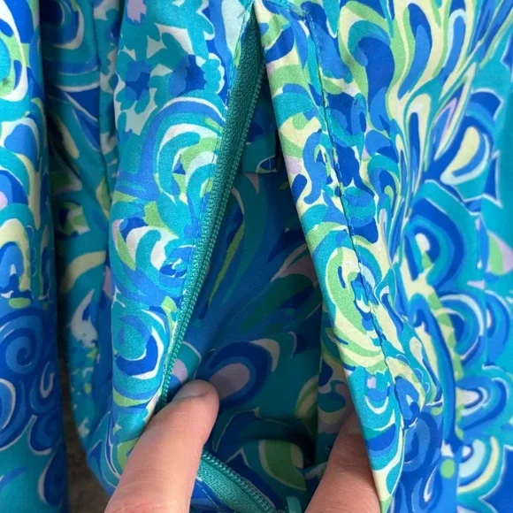 Lilly Pulitzer Jacket Womens M Blue Lagoon Lilly's Full Zip Weekender Hooded - Picture 7 of 14